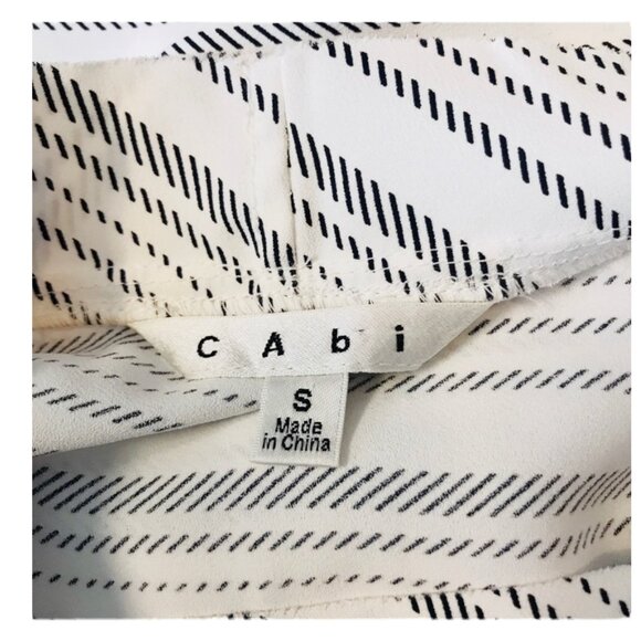 Cabi Womens Striped Sleeveless Top Size S White & Black - Picture 4 of 10